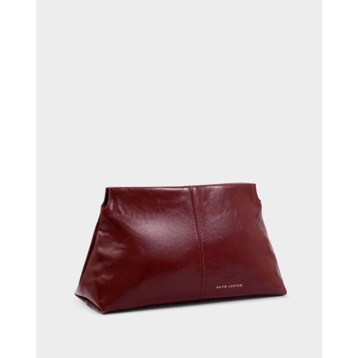 Katie Loxton Laila Patent Crackle Clutch - Cherry